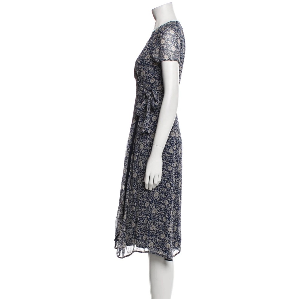 Sezane-Navy Floral Wrap Dress - Picture 4 of 9